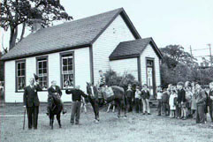 Closing ceremony in 1949 Metchosin School 1899